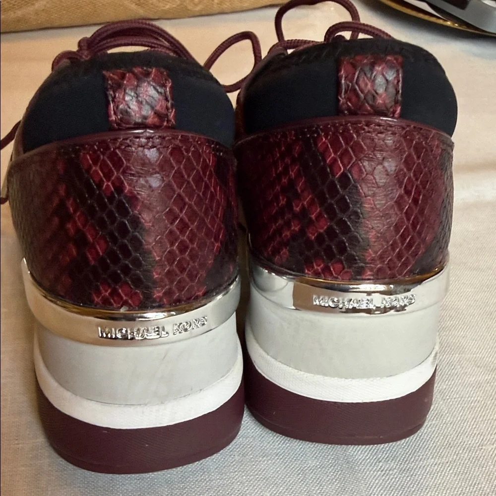 Michael Kors Burgundy and Black Women's Sneakers - Picture 5 of 8